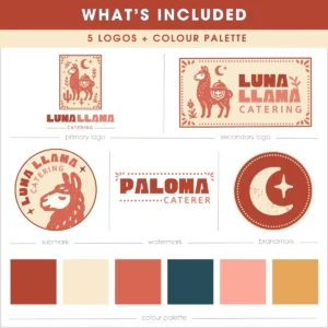 Luna llama logo template 2