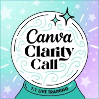 Canva Clarity Call one to one live Canva training session for business owners with magical branding design