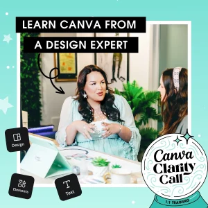 Learn Canva from a professional brand designer during a live one to one Canva training session on Zoom